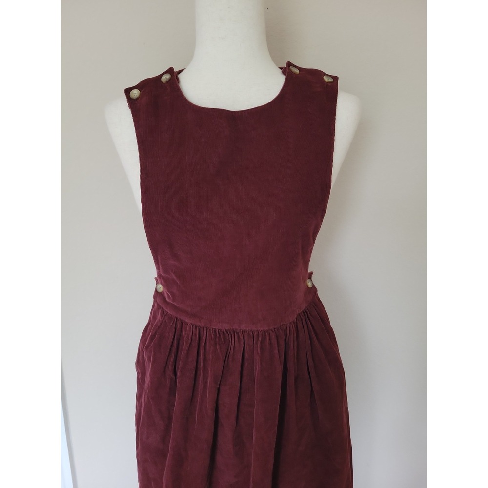 Vtg 90s Corduroy Overall Jumper Dress Size S Art Teacher Cottagecore Grunge READ